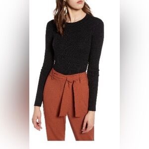 Halogen ribbed long sleeve sweater size S